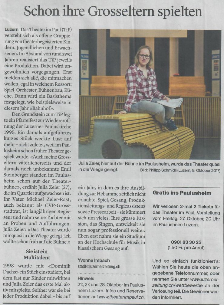 Luzerner Zeitung vom 20. Oktober 2017